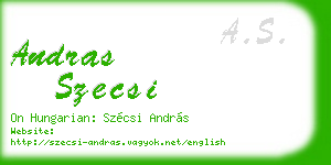 andras szecsi business card